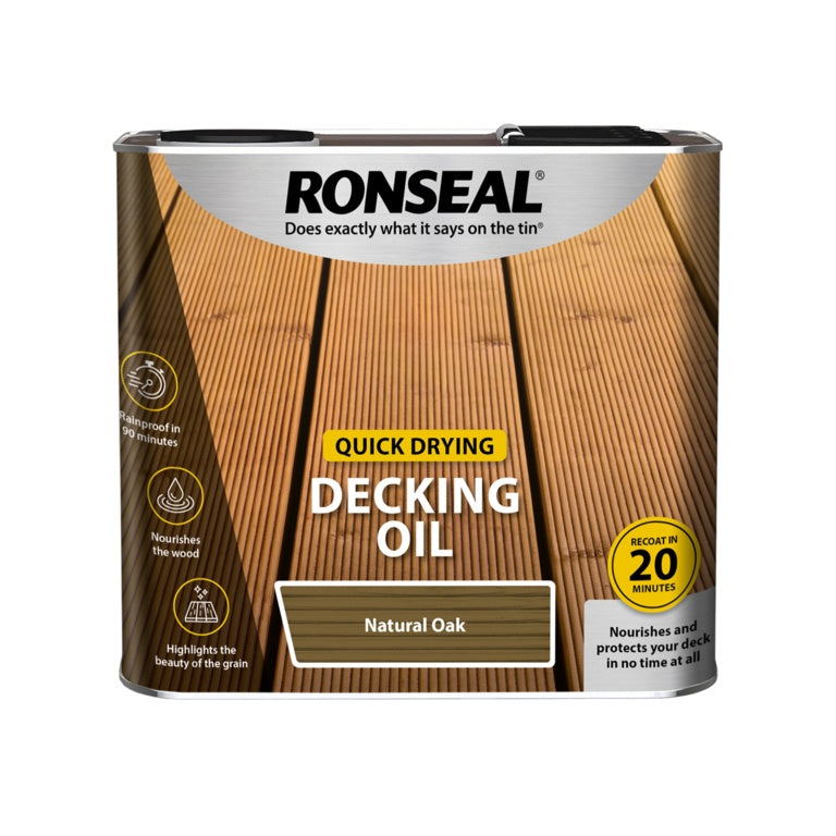 RONSEAL QUICK DRYING DECKING OIL NATURAL OAK 2.5LTR \\\KD33775