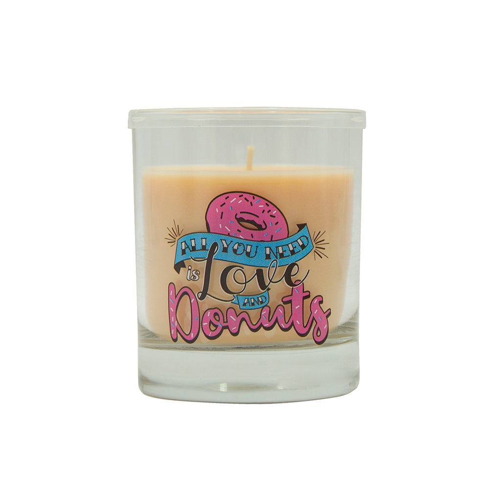 LUMAR AROMATIC DONUTS SCENTED ALL YOU NEDD GLASS CANDLE JAR \\\KD33781
