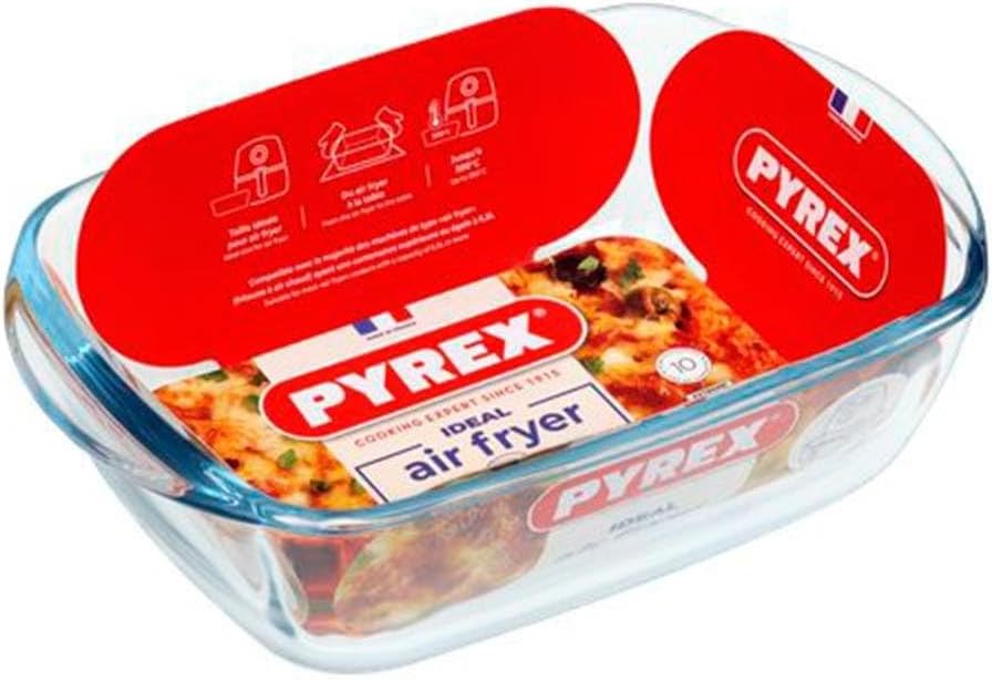 PYREX RECTANGULAR AIR FRYER ROASTER 1.2LTR 23 X 15 X 7CM \\\KD33790
