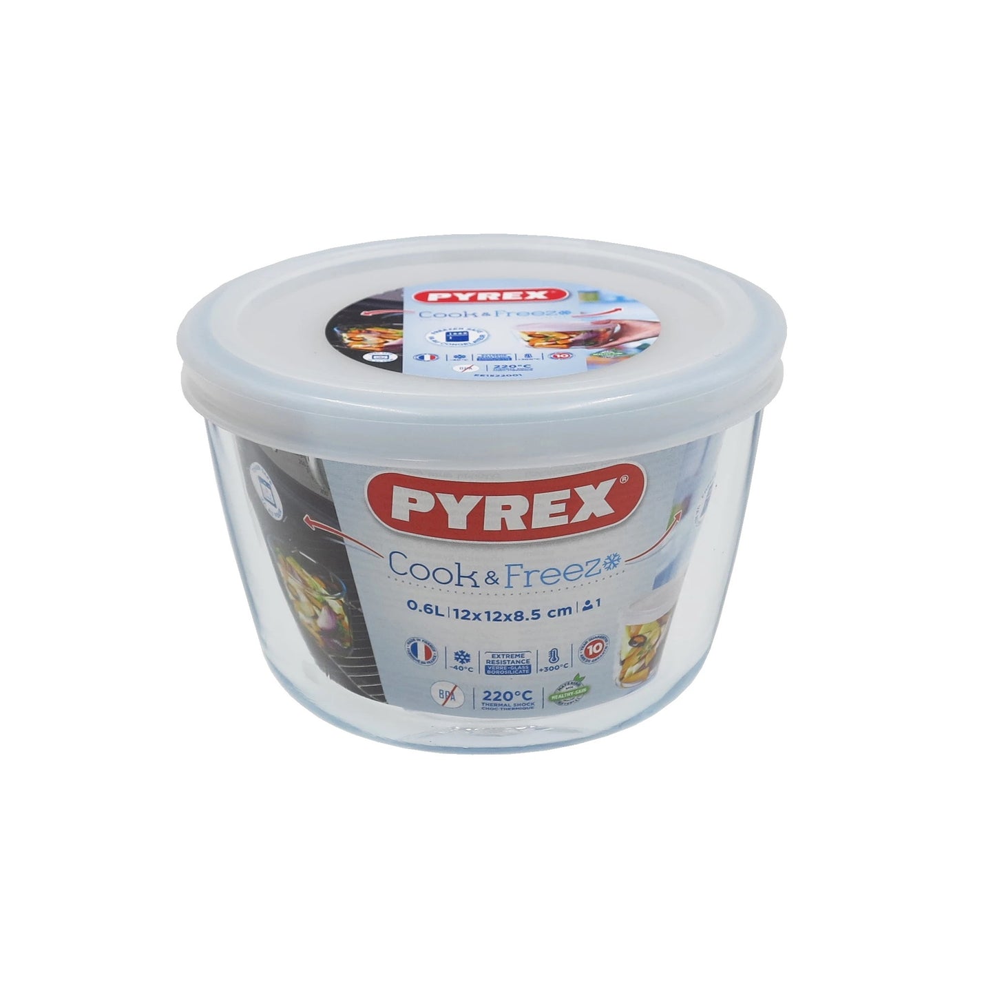 PYREX COOK & STORE ROUND STORAGE DISH 600ML 12 X 12 X 8CM. 152P001 \\\KD33795