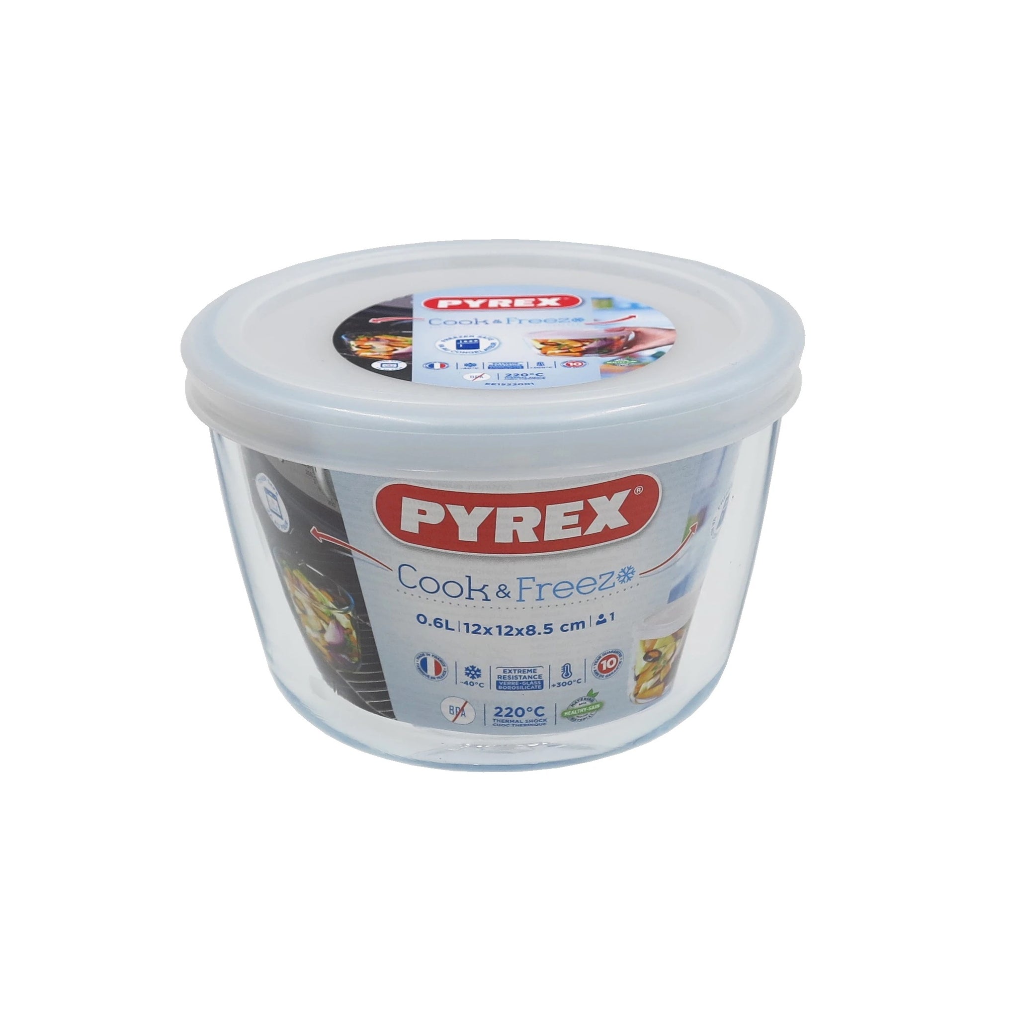PYREX COOK & STORE ROUND STORAGE DISH 600ML 12 X 12 X 8CM. 152P001 \\\KD33795