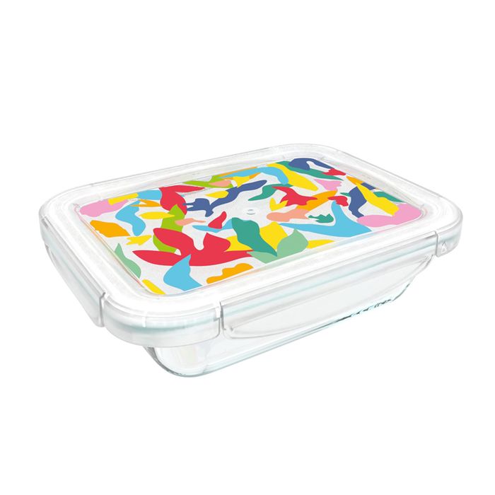 PYREX COOK & GO RECTANGULAR ABSTARCT DESIGN LUNCHBOX 800 ML 20 X 15 X 5CM \\\KD33803