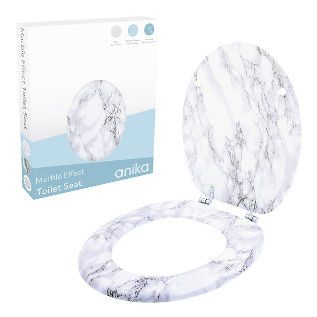 ANIKA MARBLE EFFECT TOILET SEAT 43 X 37.5 CM \\\KD33851