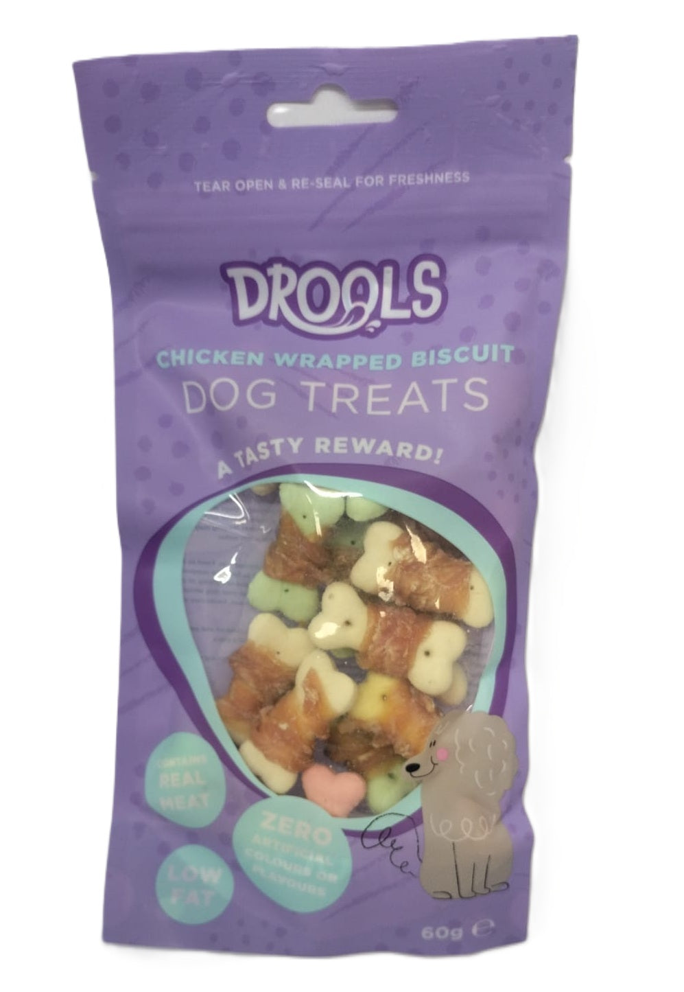 DROOLS CHICKEN WRAPPED BISCUIT DOG TREATS 60GM \\\KD33897