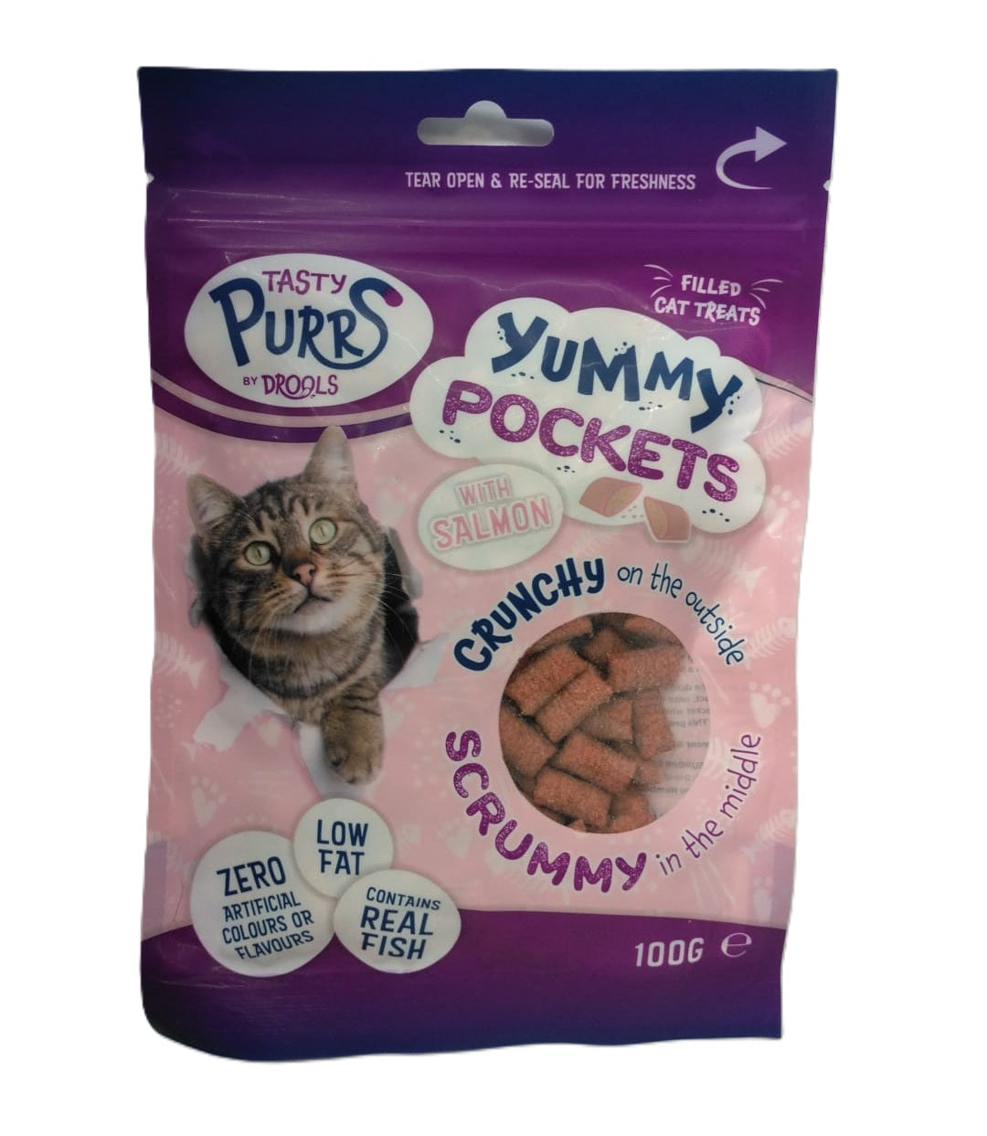 YUMMY POCKET CAT TREAT WITH SALMON 100GM \\\KD33900