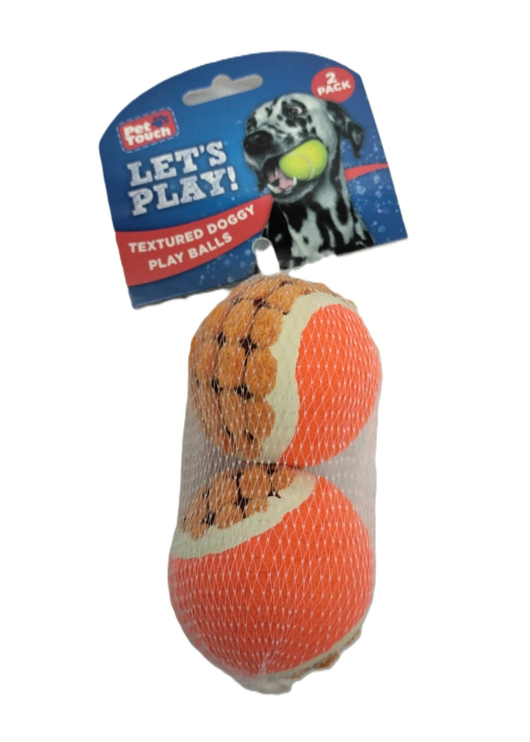 PET TOUCH TEXTURED DOGGY PLAY BALLS 2/PK \\\KD33908