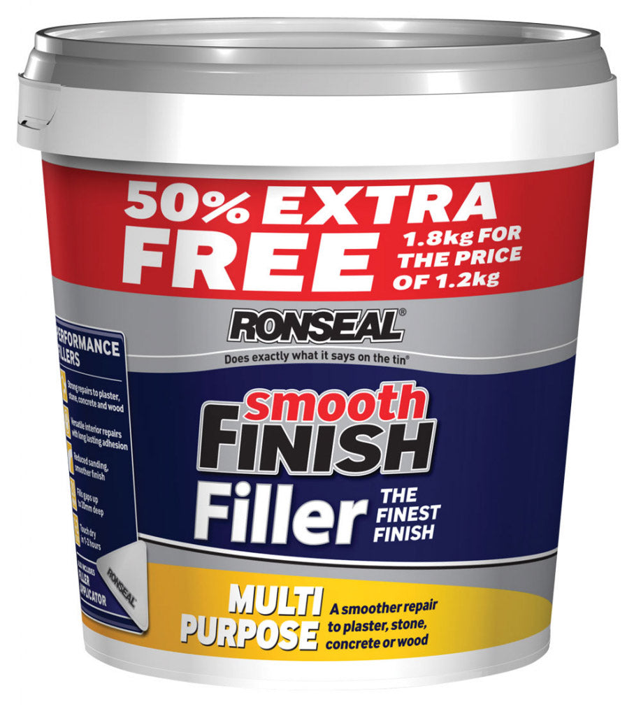 RONSEAL MULTIPURPOSE READY MIXED WALL FILLER WHITE 1.2KG + 50% EXTRA \\\KD33912
