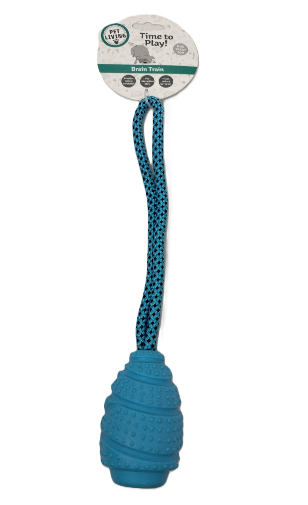 PET LIVING ASSORTED TIME TO PLAY TPR TREAT DOG TOY WITH ROPE - MEDIUM \\\KD33947