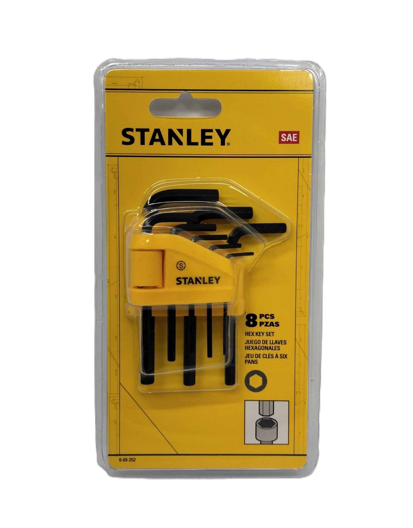 STANLEY 8 PCS IMPERIAL HEXAGON ALLENKEY KEY SET \\\KD33958