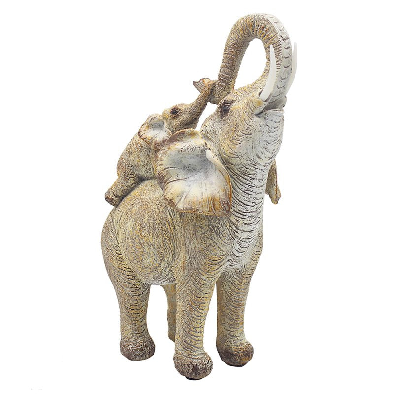 THE LEONARDO COLLECTION ELEPHANT WITH CALF HOME DECOR ORNAMENT 20CM \\\KD33975