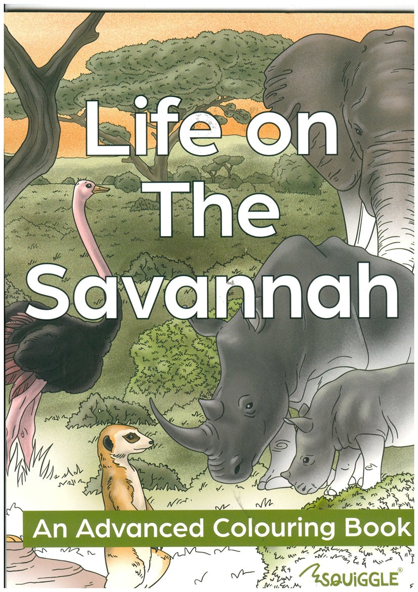 SQUIGGLE LIFE ON THE SAVANNAH COLOURING BOOK \\\KD33986