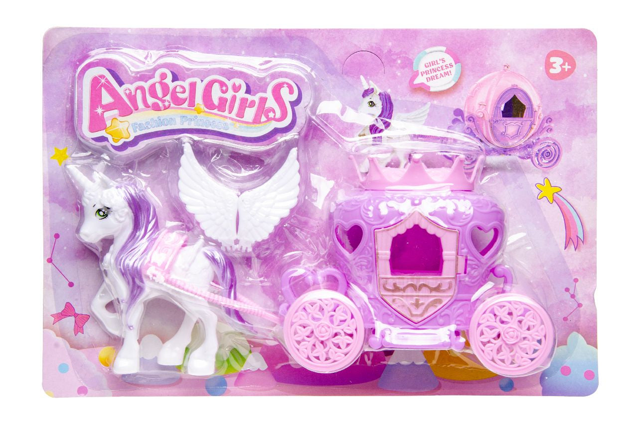 ANGEL GIRLS FASHION PRINCESS UNICORN WITH CARRIAGE \\\KD33994
