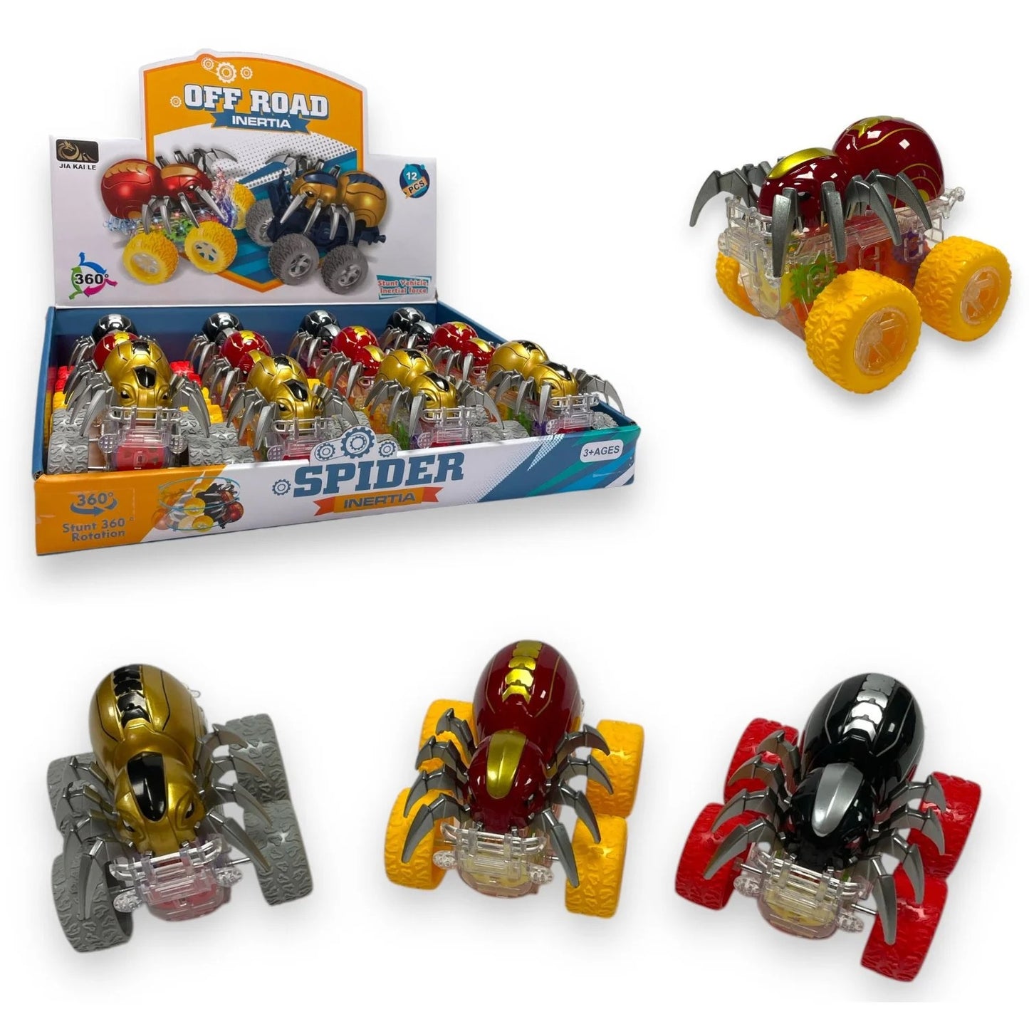 ASSORTED SPIDER CLOCKWORK FRICTION CAR 10CM \\\KD34017