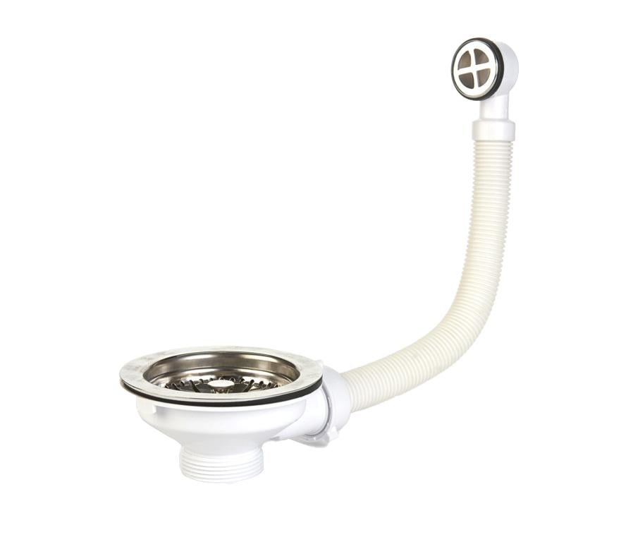SECURPLUMB SU8861 S/S SINK BSKT STRNR + OVERFOW \\\KD34186