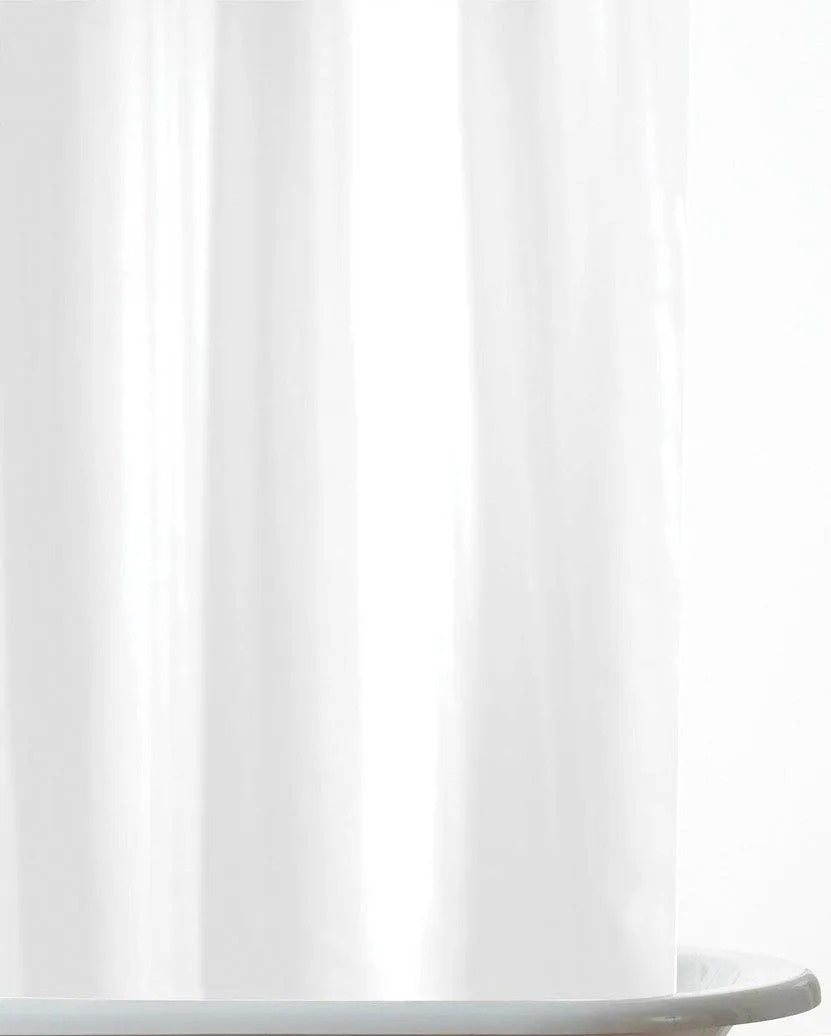 COUNTRYCLUB PEVA SHOWER CURTAIN WITH HOOKS WHITE DESIGN 180 X 180CM \\\KD34272