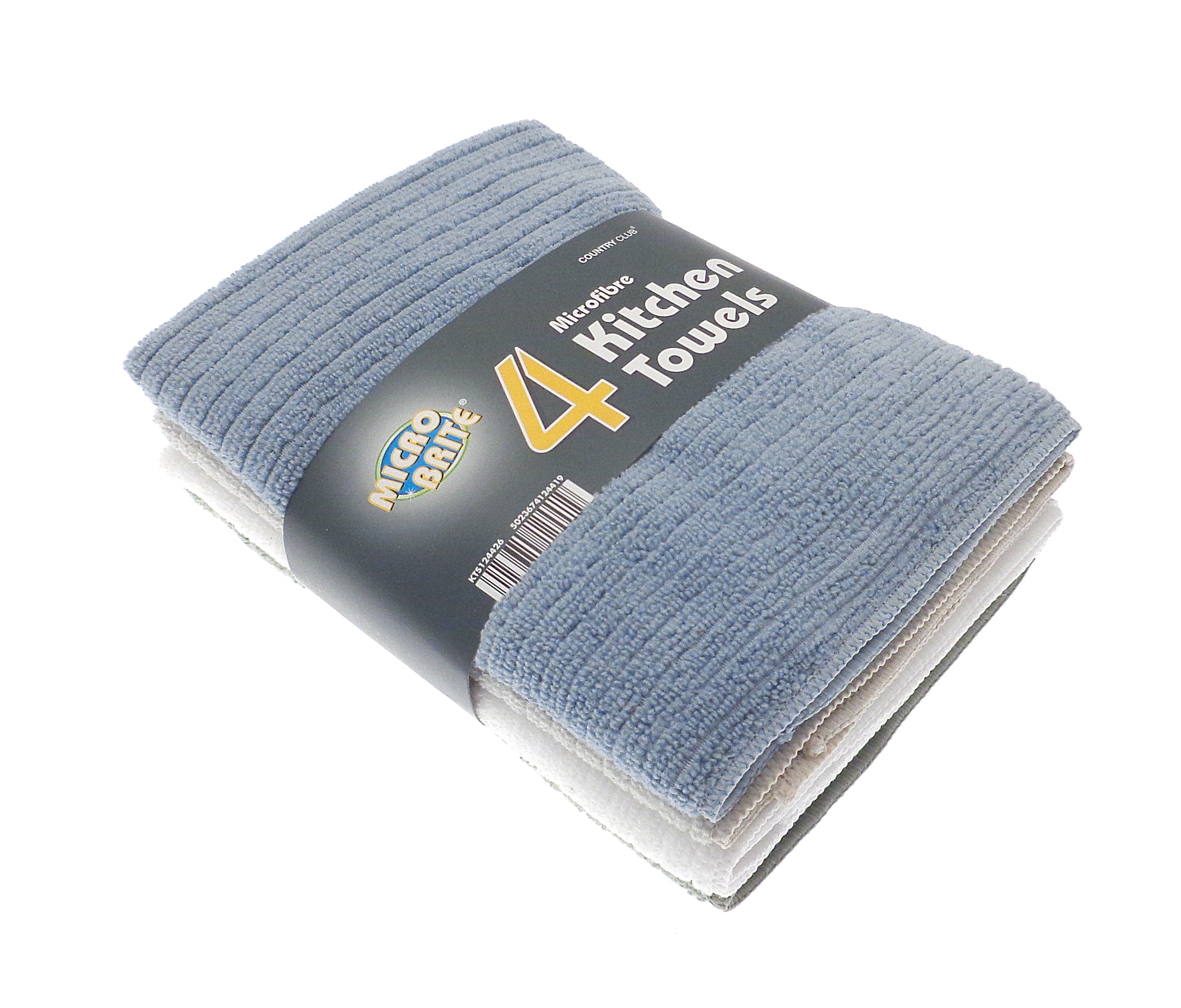 MICRO BRITE ASSORTED MICROFIBRE KITCHEN TOWELS 4/PK \\\KD34289