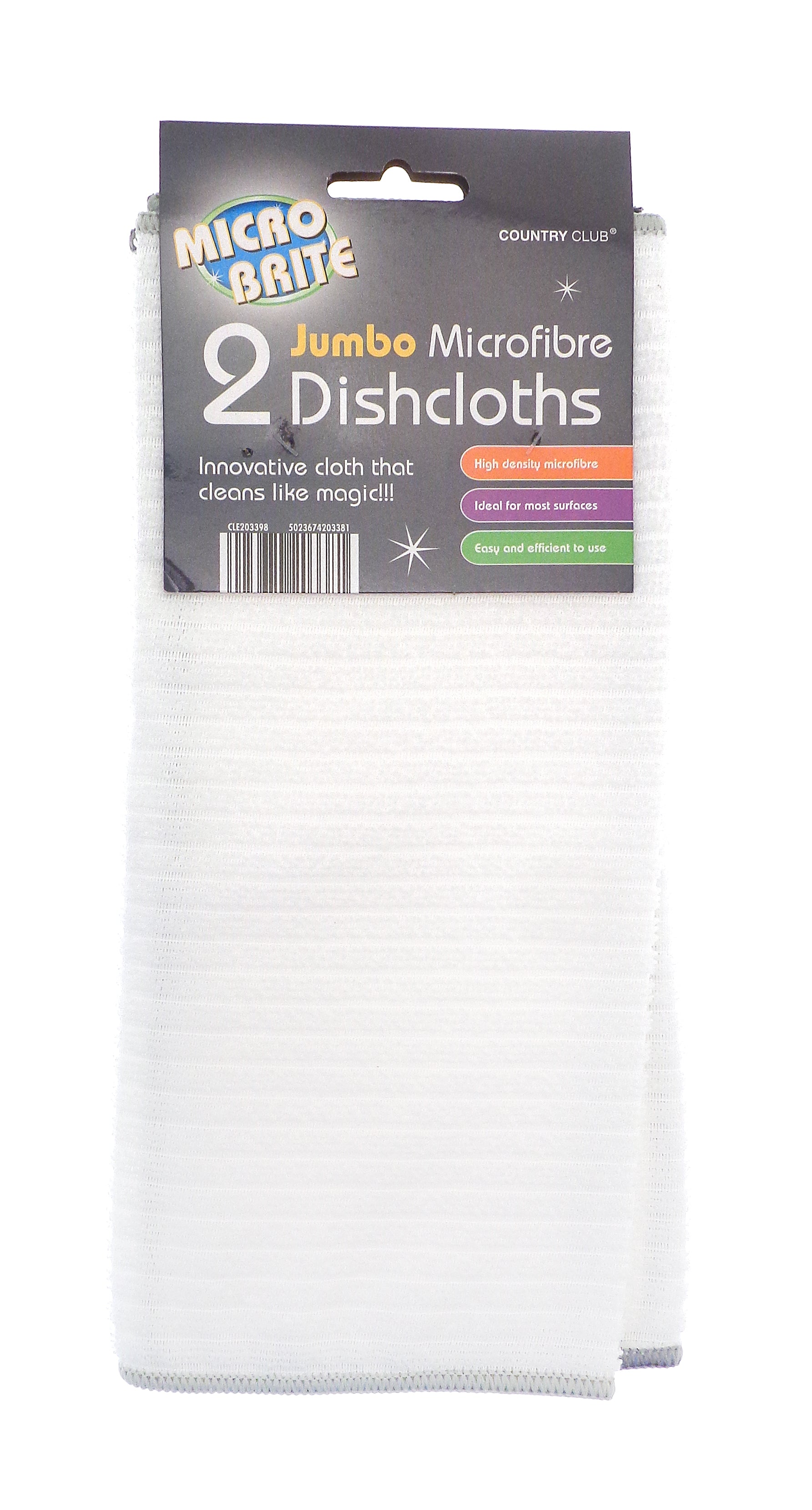 MICRO BRITE JUMBO MICROFIBRE DISH CLOTHS 2/PK \\\KD34294