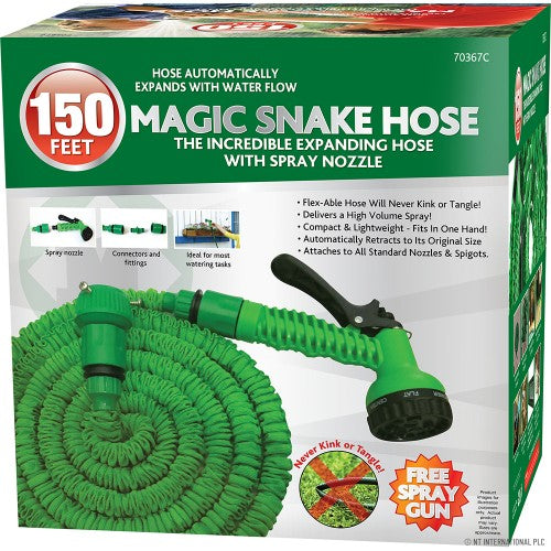 MARKSMAN MAGIC SNAKE GARDEN HOSE PIPE WITH NOOZLE SPRAY 45M / 150FT \\\KD34315