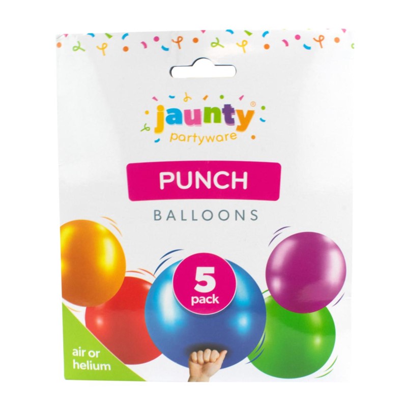 JAUNTY PARTY WARE PUNCH HELIUM BALLOONS 5/PK \\\KD34373