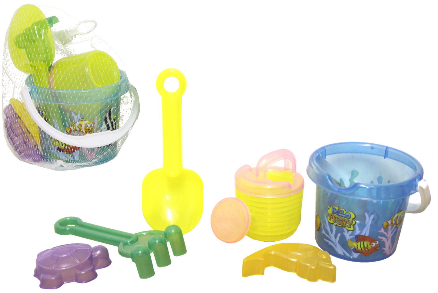 NALY 6 PCS TRANSPARENT COLOUR BABY BUCKET SET \\\KD34377