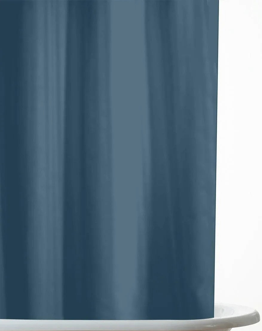 COUNTRYCLUB PEVA SHOWER CURTAIN WITH HOOKS NAVY COLOUR 180 X 180CM \\\KD34382