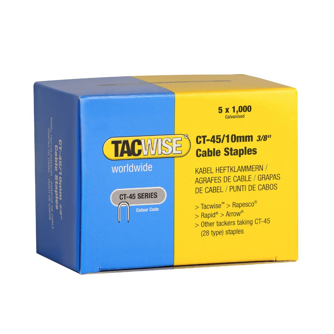 TACWISE CT-45/10MM DIVERGENT POINT GALVANISED STAPLES 1000 PACKS \\\KD34470
