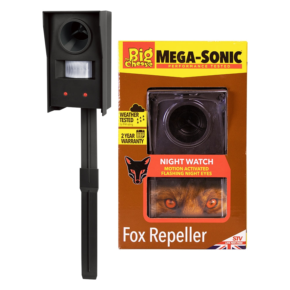 THE BIG CHEESE MEGA-SONIC MOTION ACTIVATED FOX REPELLER. STV608 \\\KD34523
