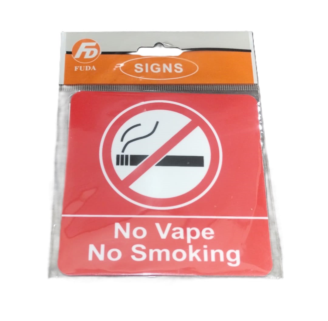 NO VAPE / NO SMOKING SELF ADHESIVE STICKER 10 X 10CM. JL9051 \\\KD34533
