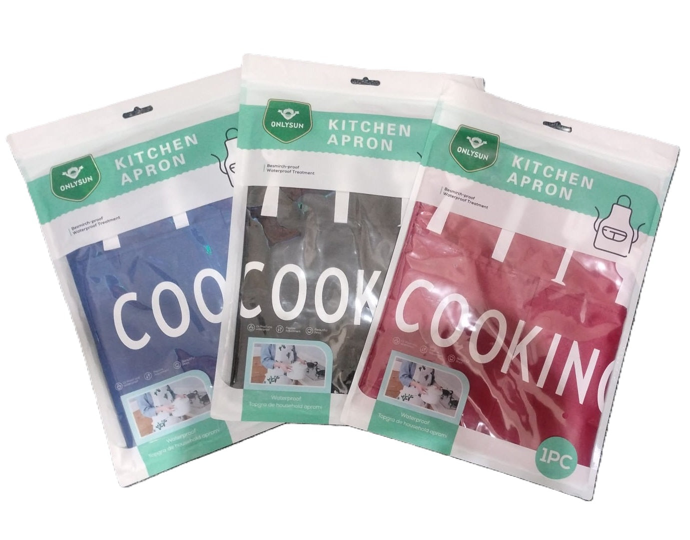 ONLYSUN ASSORTED WATERPROOF KITCHEN APRON 66 X 73CM \\\KD34547