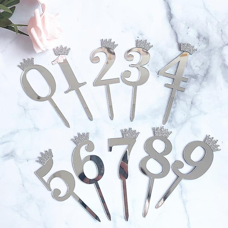 ASSORTED METALIC GOLD / SILVER ANY 0-9 CAKE TOPPERS (SINGLE ONLY) \\\KD34548