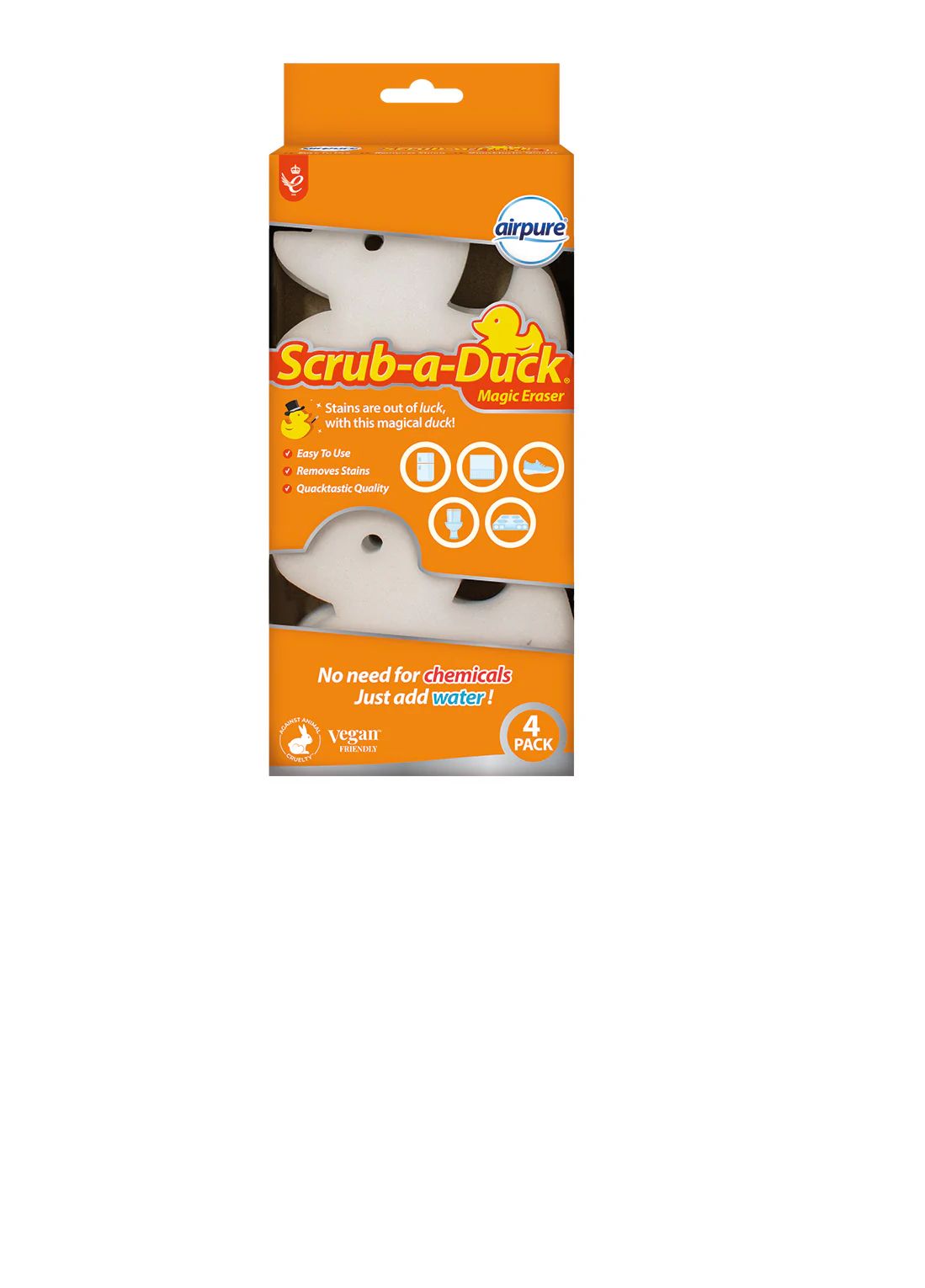 AIRPURE SCRUB-A-DUCK MAGIC ERASER 4/PK. SAD-ME-4PK-97 \\\KD34557