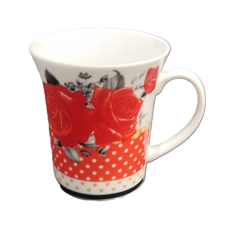 ASSORTED FLORAL DESIGN CERAMIC MUG 10CM X 9CM. DK024 \\\KD34569