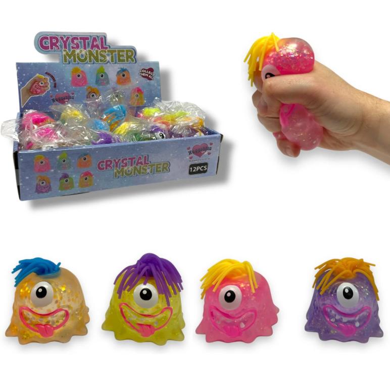 ASSORTED SQUEEZE CRYSTAL MONSTER 6CM. HU8093 \\\KD34579