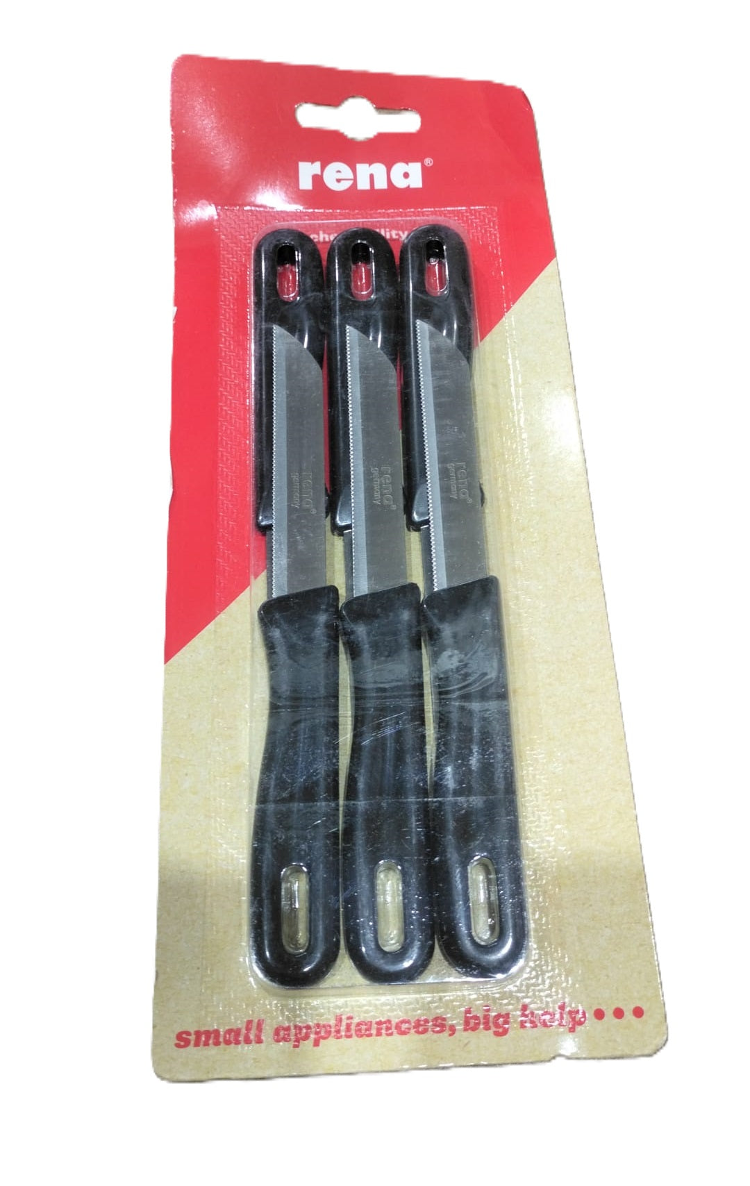 RENA GERMANY 6 PCS SERRATED KNIFE 90MM -BLACK / BLUE. 0551R6-6B \\\KD34584