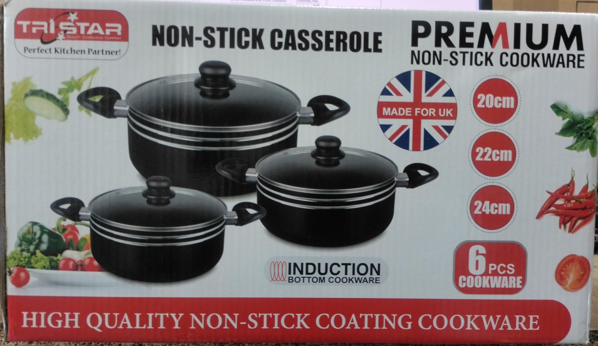 6PCS PREMIUM NON STICK CASSEROLE / SAUCEPOT SET. 31482 \\\KD34587