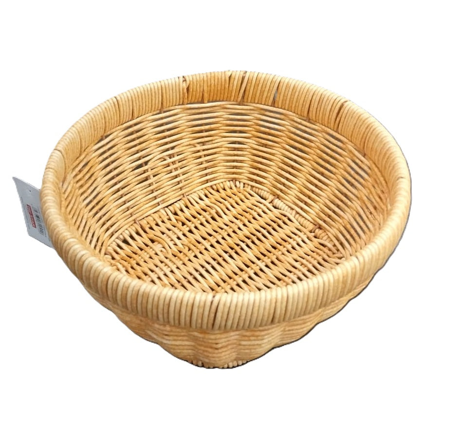 ROUND WOOVEN WICKER BREAD BASKET 20CM. TS62943 \\\KD34590
