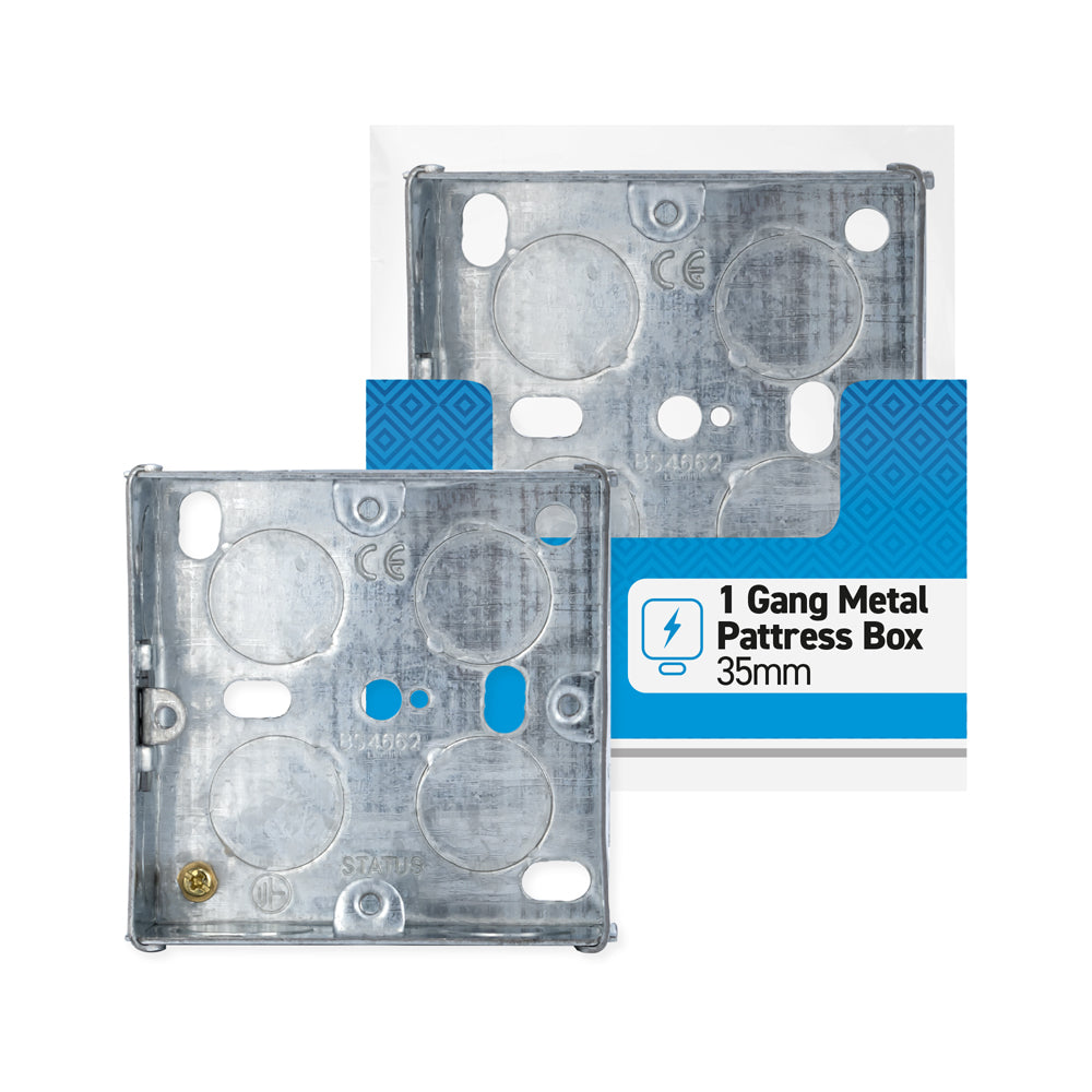 STATUS 1 GANG 35MM METAL PATTRESS BOX. SMSBS35DEEPB6 \\\KD34602