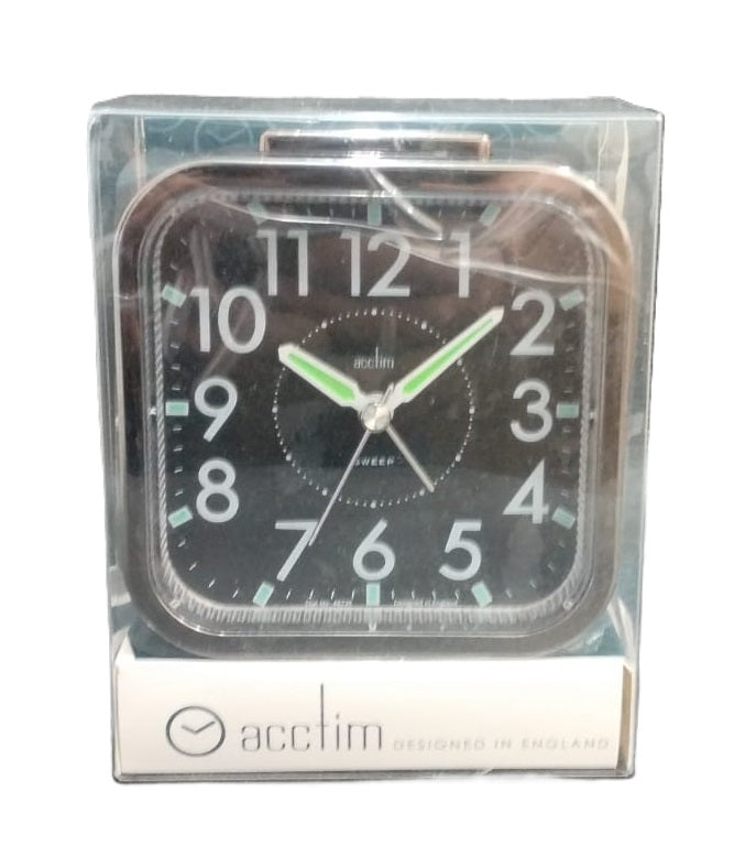ACCTIM DUKE SWEEP BELL ALARM CLOCK - BLACK. AC16423 \\\KD34626