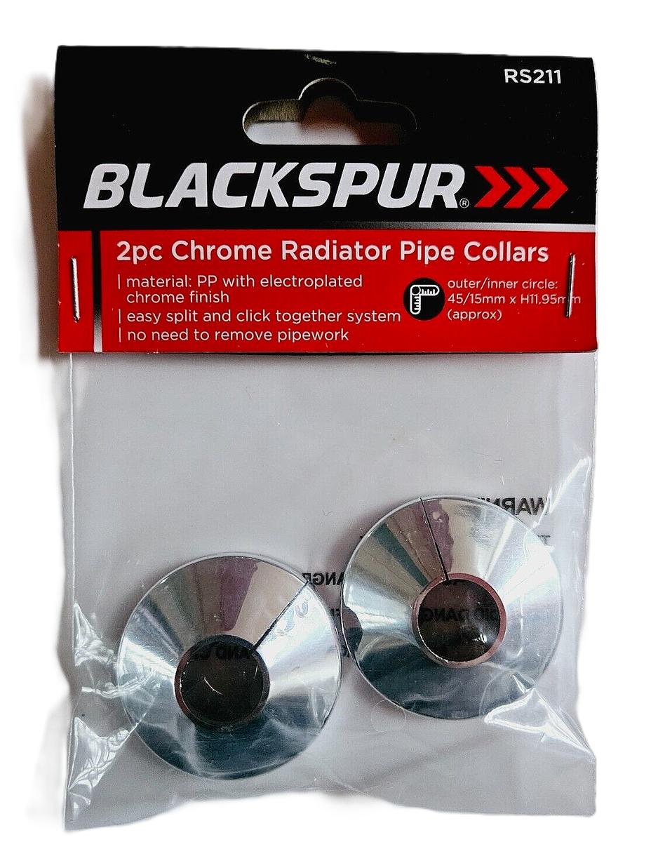 BLACKSPUR CHROME RADIATOR PIPE COLLARS 2/PK. RS211 \\\KD34690
