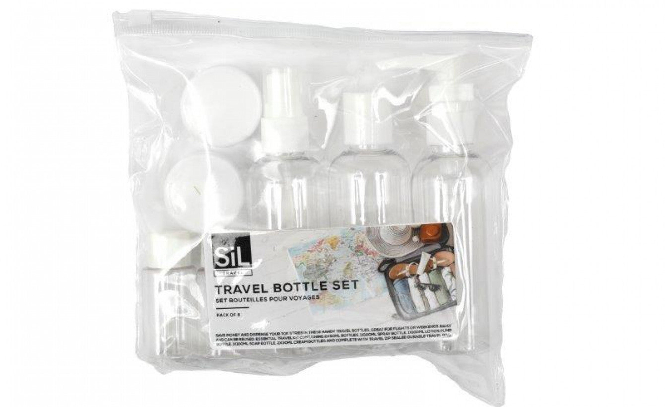 SIL 7 PCS PLASTIC TRAVEL BOTTLE SET 20 X 15 CM. TR1001A \\\KD34747
