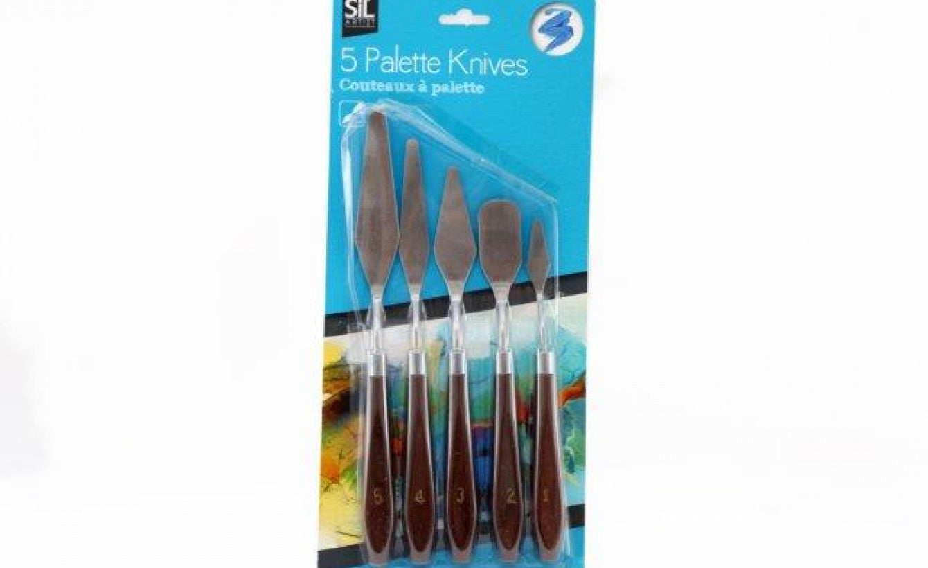 SIL ASSORTED SIZES PALETTE KNIVES 5/PK. AR0020A \\\KD34749