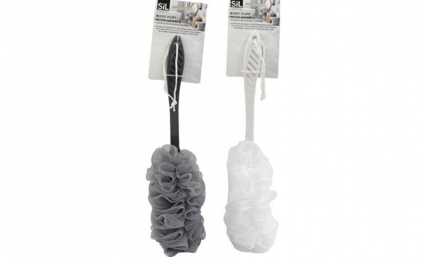 SIL ASSORTED BODY PUFF WITH HANDLE 42CM. BM0251 \\\KD34751