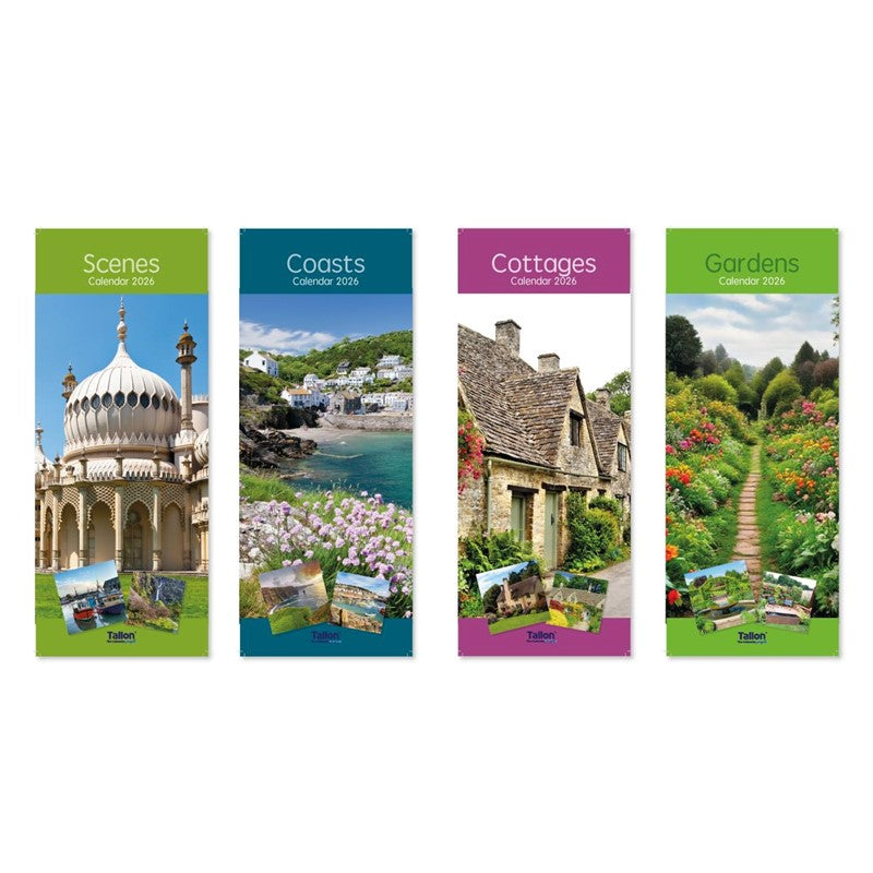 TALLON ASSORTED DESIGN SUPER SLIM CALENDER 2026. TA0501 \\\KD34787