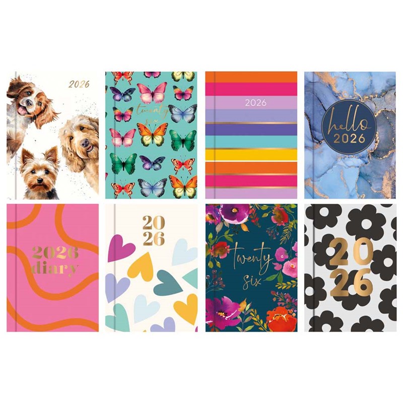 TALLON ASSORTED DESIGN WEEK TO VIEW POCKET DIARY 2026. TA0330 \\\KD34789