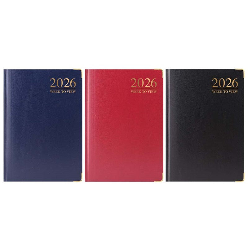TALLON A5 WEEK TO VIEW PADDED GILT-EDGE DIARY 2026. TA3583 \\\KD34794