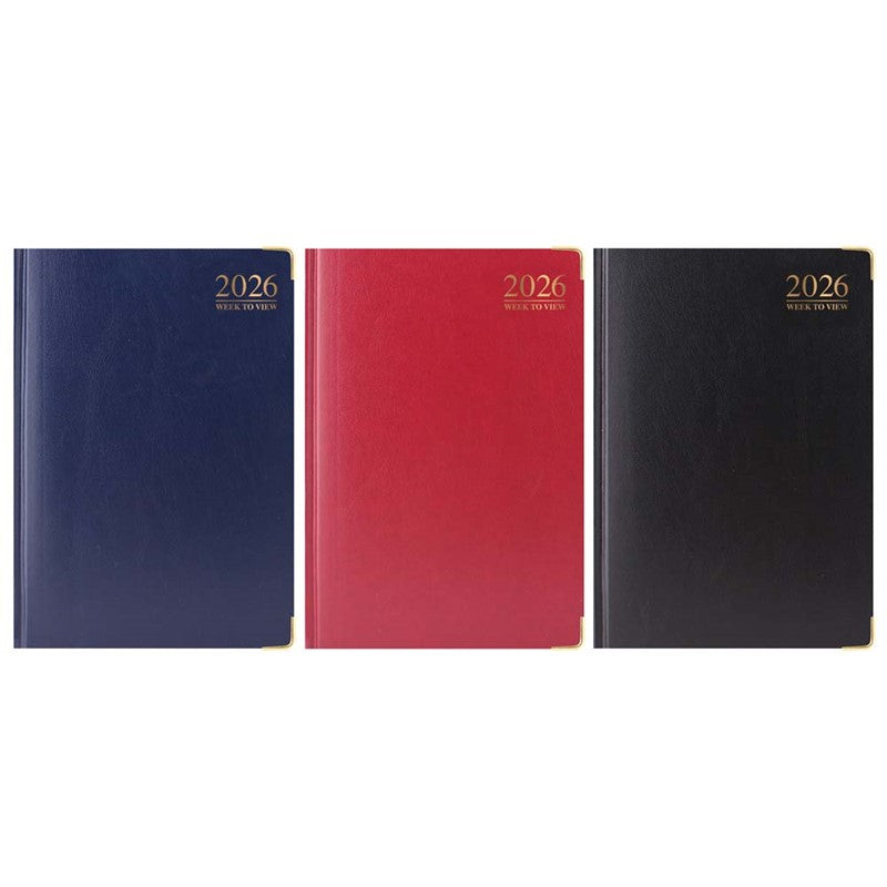 TALLON A4 WEEK TO VIEW PADDED GILT-EDGE DIARY 2026. TA3585 \\\KD34795