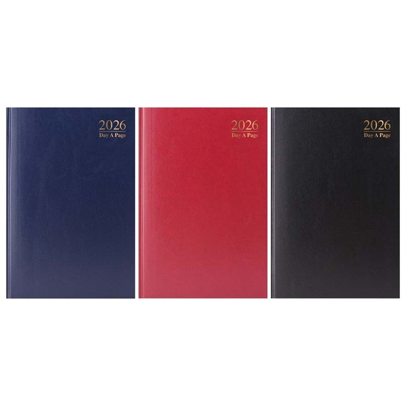 TALLON ASSORTED A4 DAY A PAGE HARD BACKED DIARY 2026 5/PK. TA3188 \\\KD34800