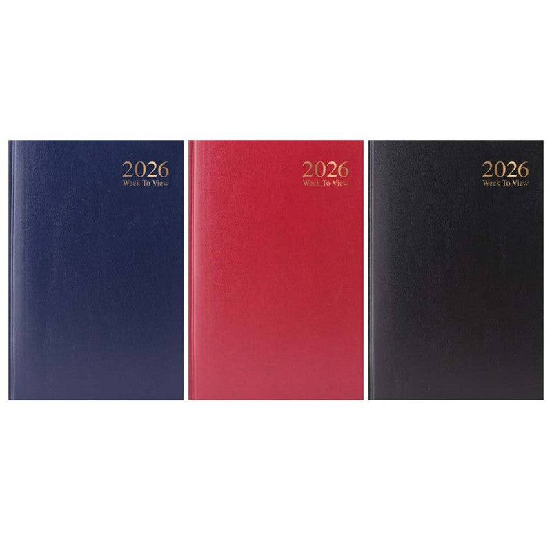 TALLON ASSORTED A5 WEEK TO VIEW HARD BACKED DIARY 2026 10/PK. TA3183 \\\KD34803
