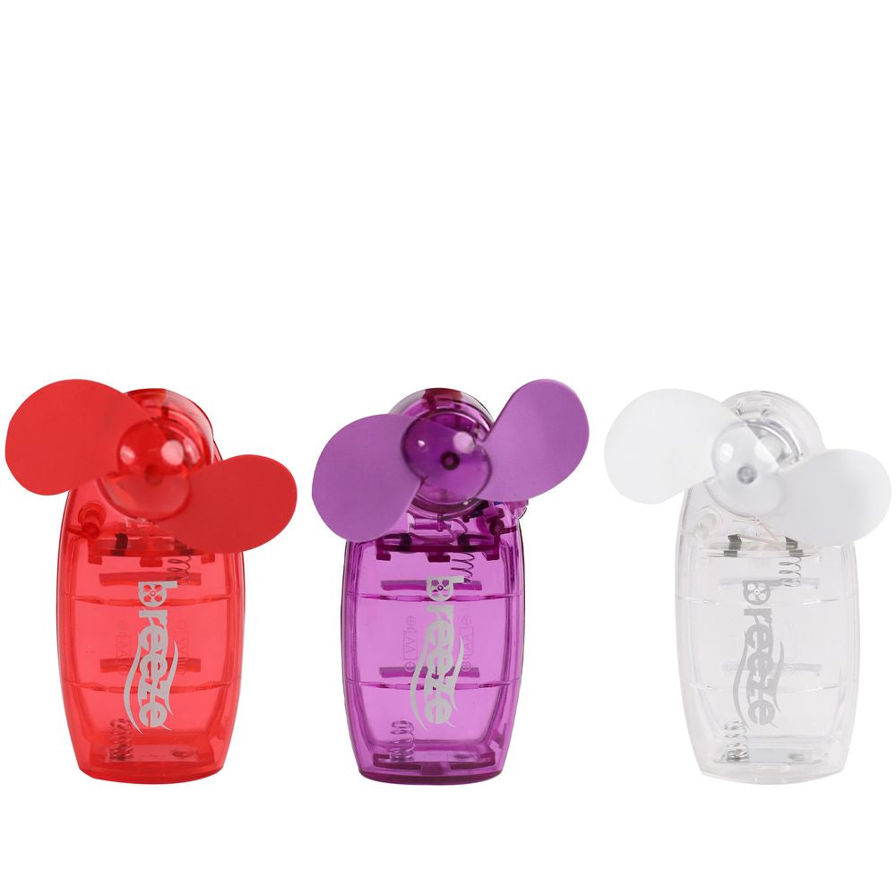 BREEZE 2.5 INCH HAND HELD MINI FAN ASSORTED COLOUR WITH BATTERIES. DTDF1010 \\\KD34835