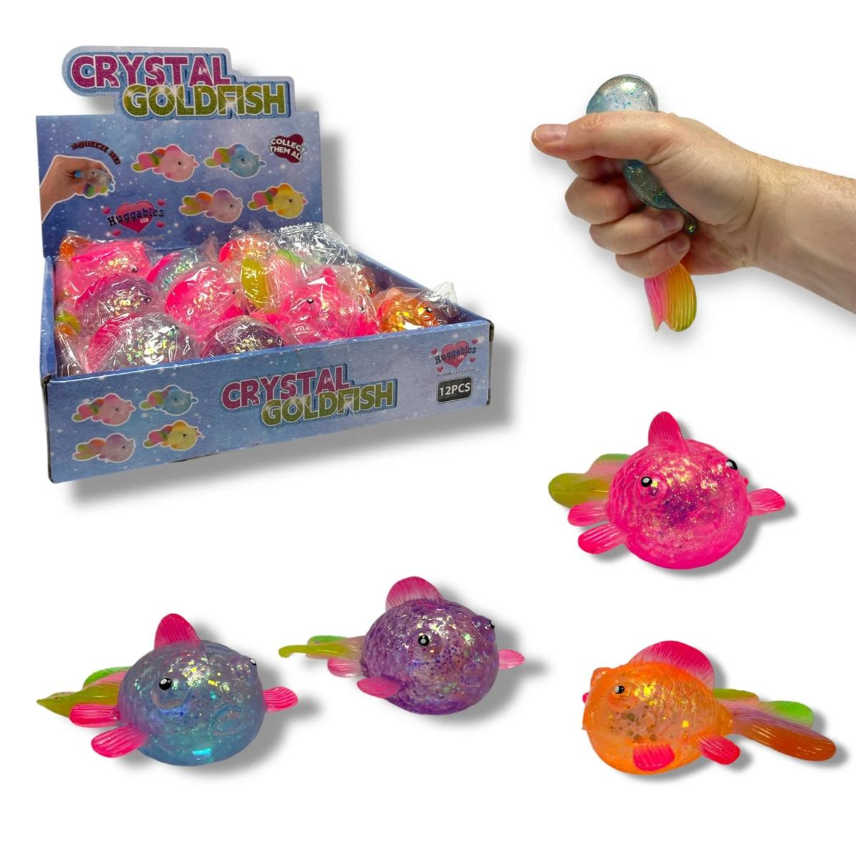 ASSORTED CRYSTAL GOLD FISH 11CM. HU8086 \\\KD34859